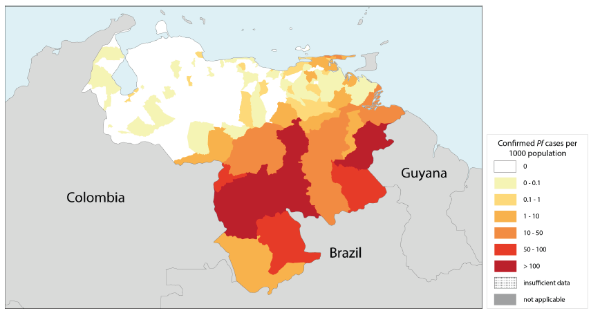 Casos confirmados de Pf por 1000 habitantes